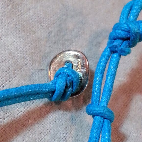 Ippolita sterling silver Blue Cord 7" Bracelet sterling button clasp - Picture 3 of 5